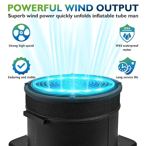 1/4 HP WACKY WAVING INFLATABLE TUBE GUY AIR BLOWER, 200W INFLATABLE TUBE MAN BLOWER FAN, FITS 9″ DIAMETER INFLATABLE DANCER