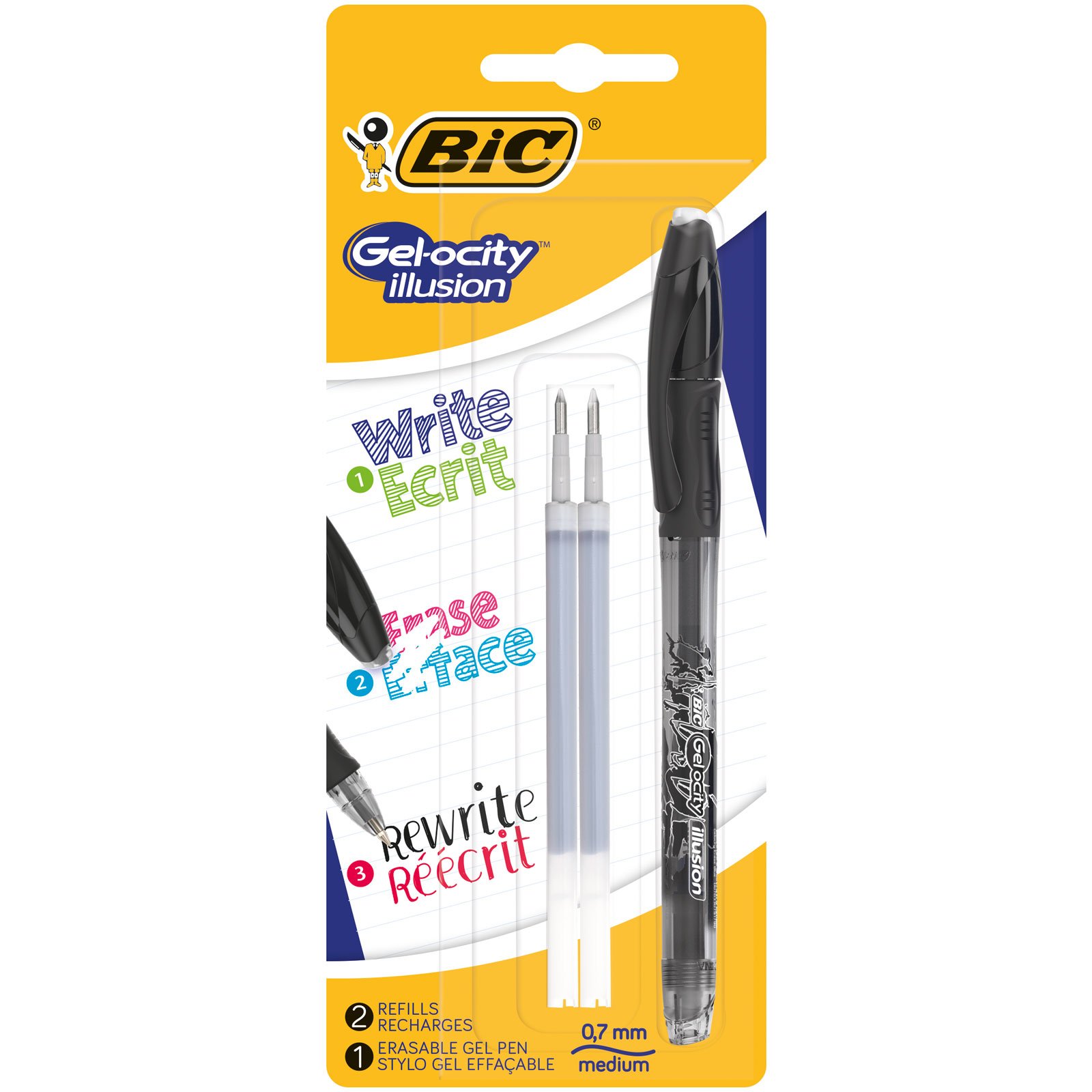 Bic 944018 Gel-ocity Illusion Pressure Gel Roller Black