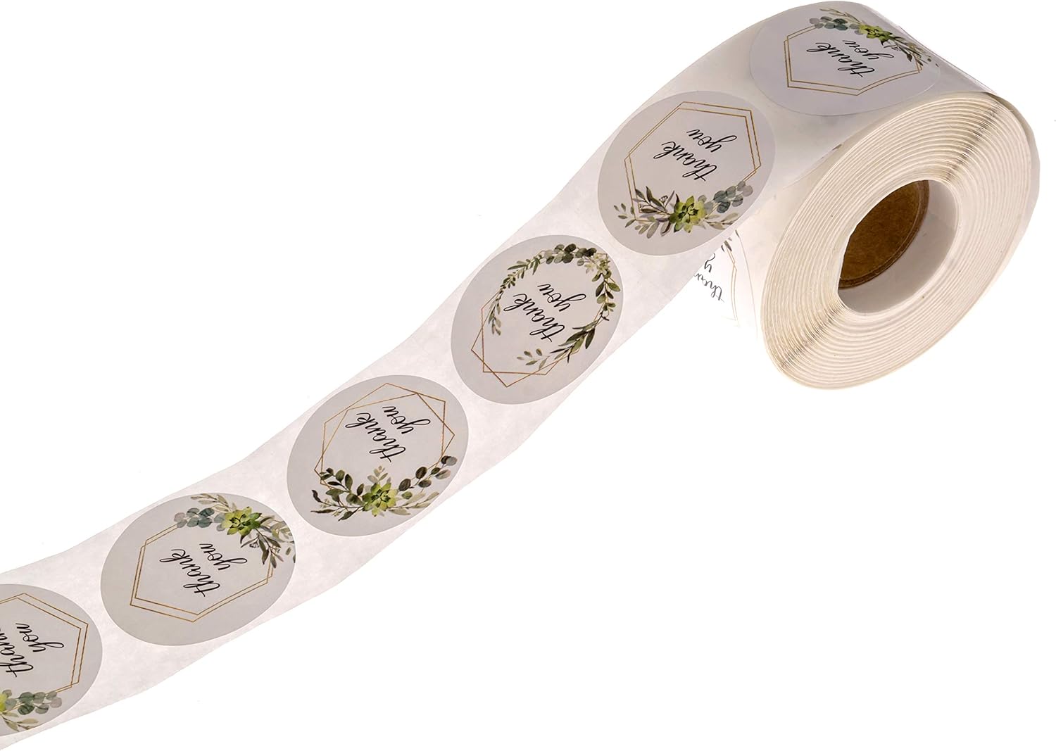 Greenery Frames Thank You Stickers / 4 Alternating Designs / 500 1.5" Boho Thank You Stickers : Office Products