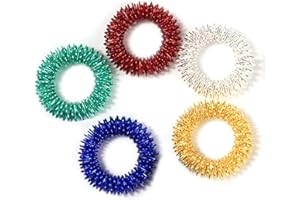 U-M Spiky Sensory Rings , 5 Pack , Fidget Rings , Fidget Ring for , Rings for Kids and Adult Deft and Fashion as shown
