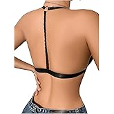 SHENHE Women's Y Back Halter Bra Thin Strap Strapless No Padded Triangle Wireless Balconette Bra