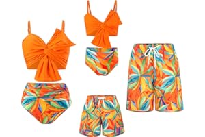 NIKDUCK Matching Family Swimwear Family Matching Swimsuit Set Mommy and Me Swimsuit Family Bikini Matching Sets