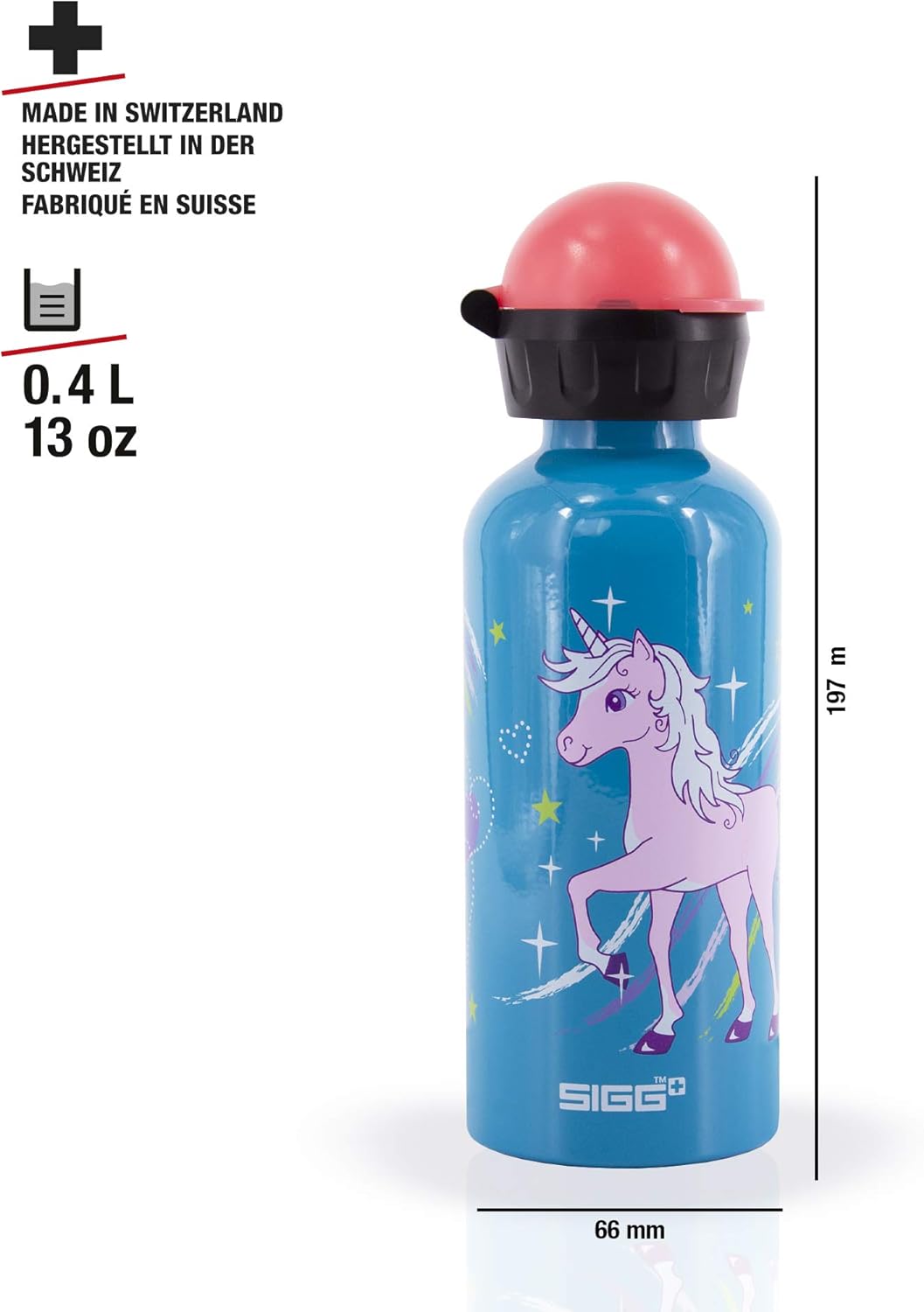 Sigg, Aluminium Water Bottle For Kids, KBT Bella Unicorn, Leakproof, Lightweight, BPA Free, Climate Partner Certified - Image 5