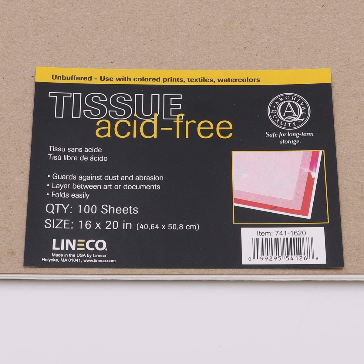 Lineco Unbuffered AcidFree Interleaving Tissue Paper, Size 11x14, Pack