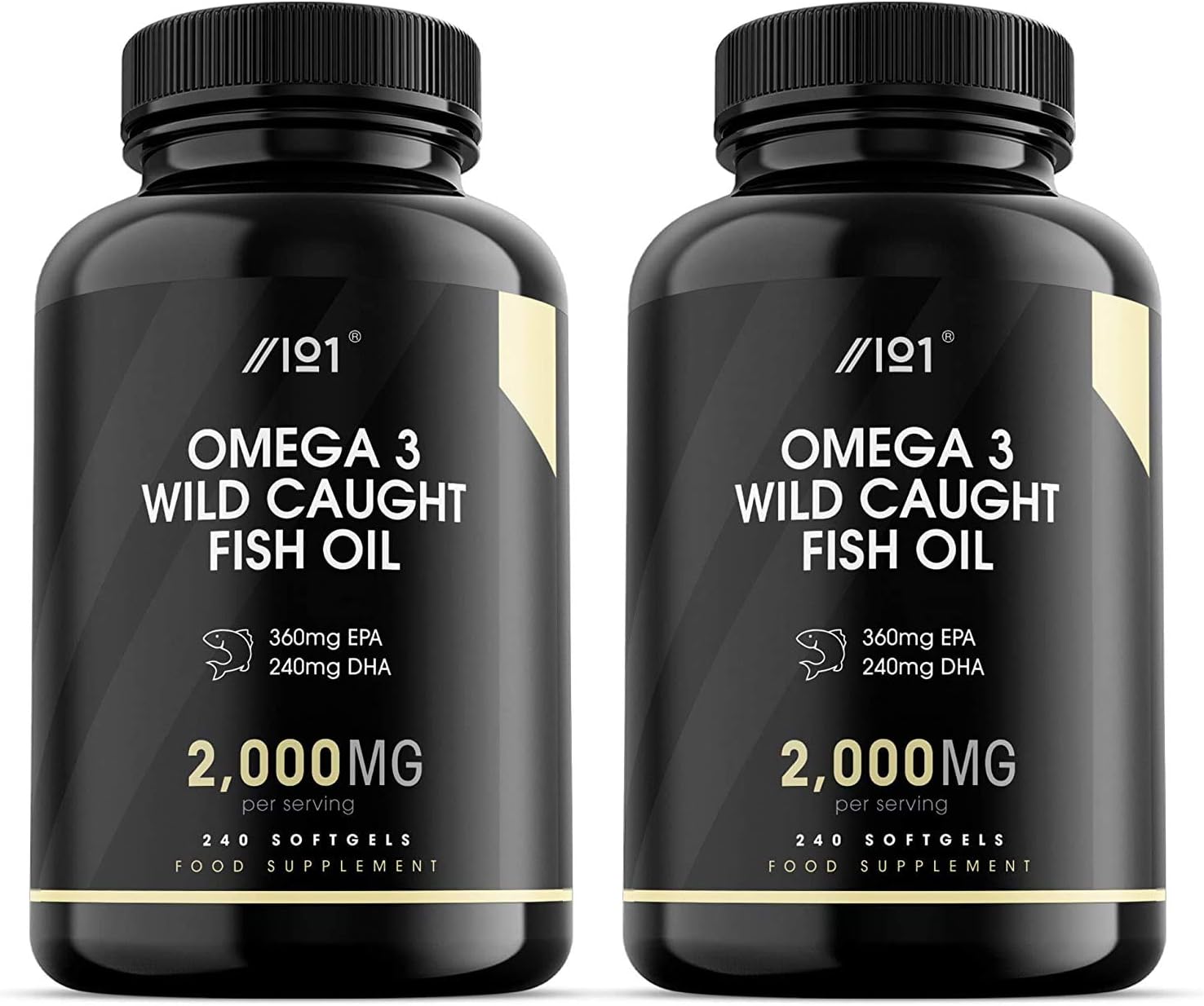 Wild Caught Omega 3 Fish Oil 2000mg 360mg EPA 240mg DHA 240