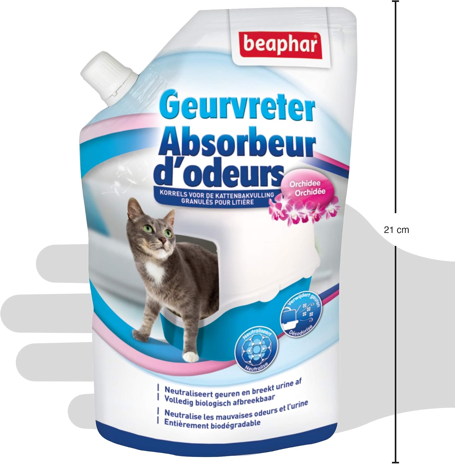 Beaphar Odour Absorber in granulated/Orchid Scent Cat Litter, 400 g, 400 g (Pack of 1) - Image 4
