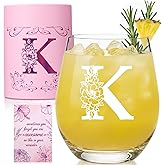 Personalized Wine Glasses for Women, Custom A-Z Initial Monogrammed Wine Glass, Customized Birthday, Wedding & Christmas Gifts for Her