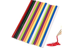 LULONPON 20 pcs Colored Hot Glue Sticks,Length 9.84 in, 0.43 in Dia, Large Hot Melt Glue Sticks for Glue Gun,Adhesive for Materials for Kids, DIY Art Craft, Sealing Dent Repair and Gluing Projects