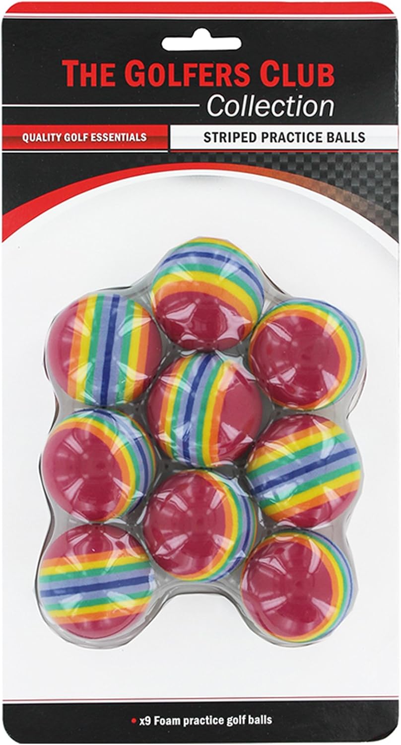 The Golfers Club Foam Practice Golf Balls (MultiColoured) x 9 Amazon