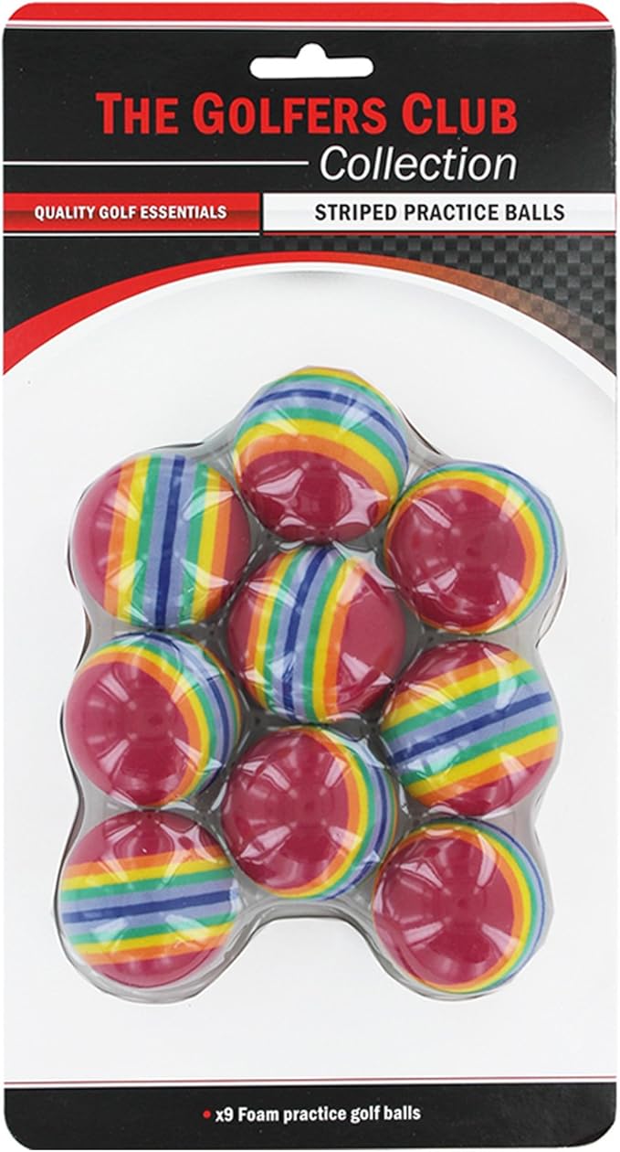 The Golfers Club Foam Practice Golf Balls (MultiColoured) x 9 Amazon