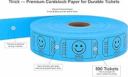 Tacticai 500 Raffle Tickets, Smile, Blue