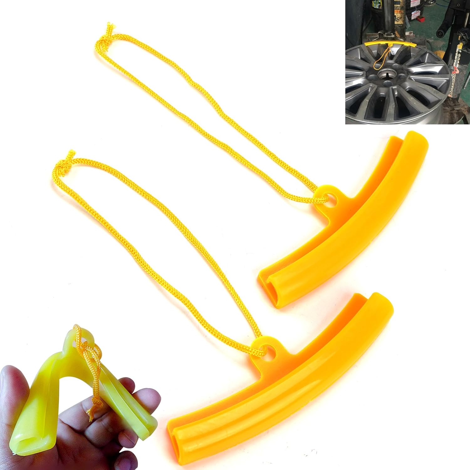 DHOUTDOORS 2 Pcs Wheel Rim Protectors Tyre Remove Edge Protection Car