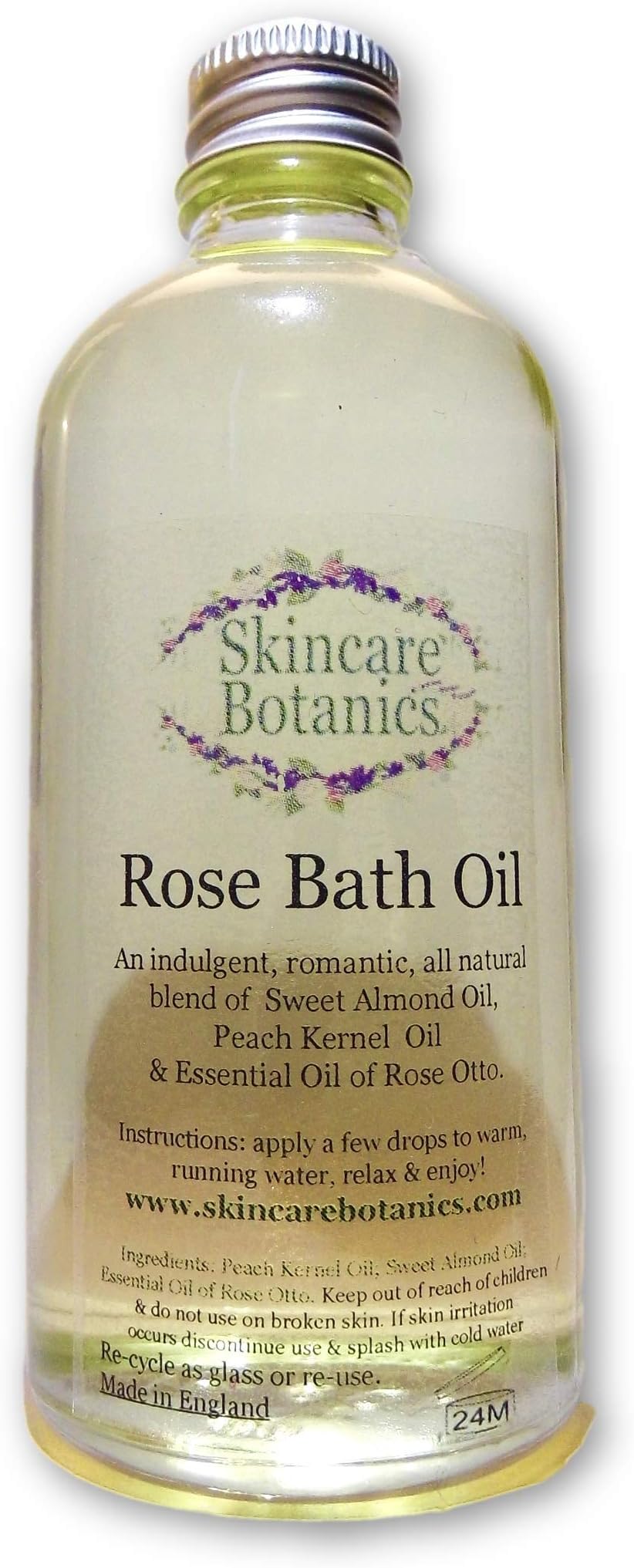 Aromatherapy Pure & Natural Rose Bath Oil | Romantic and luxurious pure Aromatherapy | Soften the skin and treat the senses with essential skin oils & pure Rose Otto | Nourishes, moisturises, soothes & protects | Leaves skin with the beautiful fragrance of Rose | Made in England