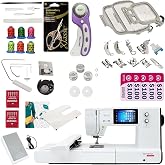 Bernette B79 Sewing &amp; Embroidery Machine Bundle | Includes 3 Hoops, 11 Presser Feet, Extension Table, Cutter, Scissors, Thread Set, Bobbins