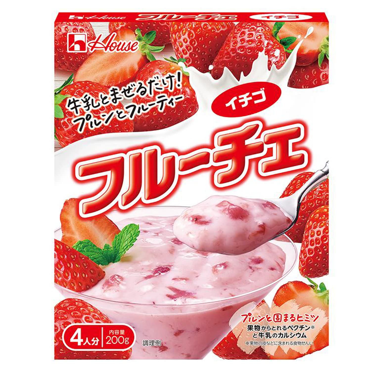 フルーチェ ハウス イチゴ 200g×5個[牛乳とまぜるだけで、果肉入りのデザートを簡単に楽しめます!]商品画像
