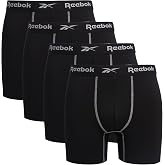 Reebok Mens Boxer Briefs 4 Pack Athletic Underwear, No Fly Pouch, 6" Inseam | Athletic stretch performance fabric wicks moisture, no fly contour pouch, tag-free waistband for all-day comfort