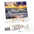 Ledgebay DIY Paint by Numbers Kit for Adults Framed Canvas: Beginner to Advanced Paint by Numbers Kit, Kits Include Acrylic Paint Set Brushes Tabletop Easel (Be Still 16" x 20" Framed)