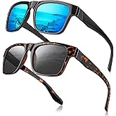 SKYOAK 2 Pack Premium Large XXL 158MM Polarized Sunglasses for Men Women, Scratch/Saltwater Resistant/Oleophobic Sun Glasses