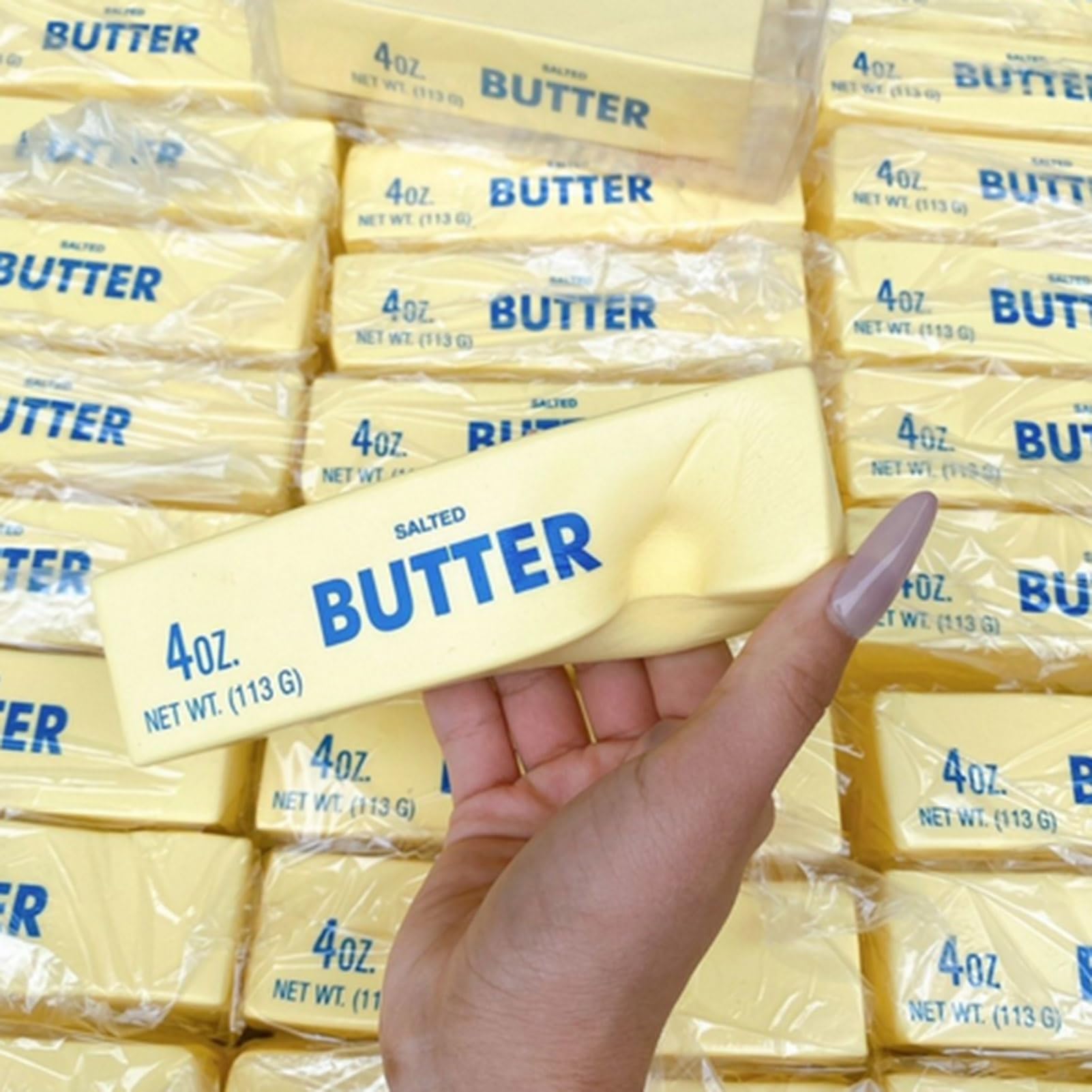 Butter Stick Slow Rising Squeeze Toy Salted Butter Bar Slow Rising Figure Stress Relief Fidget Toy for Anxiety Relief Hand Relax