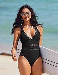 AI'MAGE Women One Piece Swimsuit Sexy V Neck