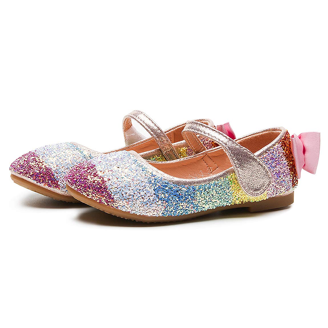 Toddler Dress Shoes Girls Sparkle Mary Jane Ballet Flats Little Kids