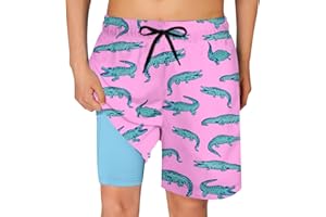 Cozople Boys Swim Trunks Compression Liner Swim Shorts Quick Dry Bathing Suit with Boxer Brief Swimwear 2-20T