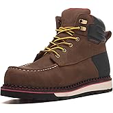 MWORK Welted Blunt Men's 6" Moc Toe Waterproof Work Boots, Comp Toe, Puncture Proof, Slip Resistant Wedge Sole, Coolmax Comfort Leather Safety Boot, Anti-Fatigue, ASTM F2413 Electrical Hazard RR7129