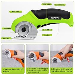 Cordless Electric Fabric Scissors, Power Rotary
