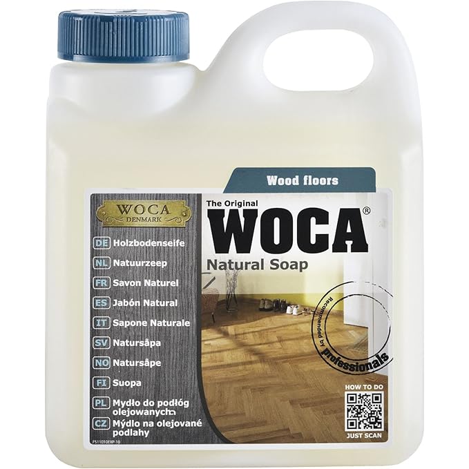 title=Woca 511150 a pavimento in legno sapone, 5 L, colore: bianco