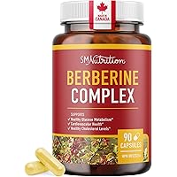 Berberine HCL Supplement | 1000mg | High Potency | Support Glucose Metabolism & Cardiovascular Health | 500mg Per Capsule | W