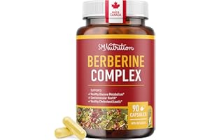 Berberine HCL Supplement | 1000mg | High Potency | Support Glucose Metabolism & Cardiovascular Health | 500mg Per Capsule | W
