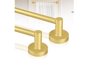 HTZON 2Pack Gold Magnetic Curtain Rod,Magnetic Curtain Rod for Door,Adjustable Magnetic Towel Bar,Magnetic Curtain Rods for M