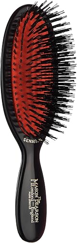 Mason Pearson SB4 Pocket Sensitive Pure Bristle Hair Brush Dark Ruby view 2