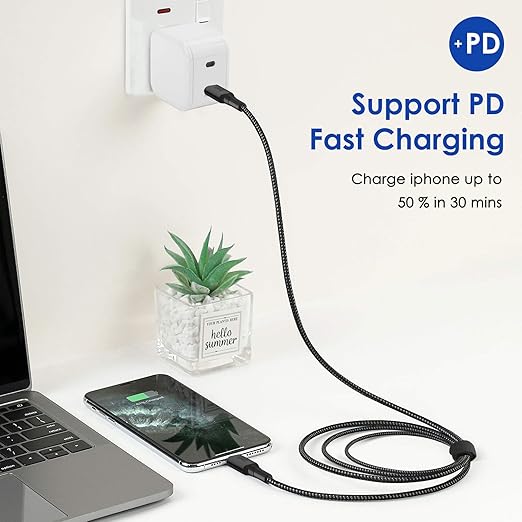 Amazon Com Usb C To Lightning Cable 6 6ft Gkg Apple Mfi Certified Iphone 12 Charger Cable Braided Nylon For Iphone 12 12 Pro 12 Mini 11 Pro Max X Xs Xr 8 8 Plus Ipad And More Black Industrial Scientific