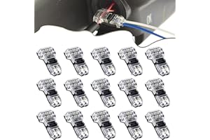 PSEQT 15pcs Wire Connectors 2 Pin T Tap Connectors for 20-24 AWG Wires Low Voltage Universal Compact Wire Connectors, Quick Splice Wire Wiring Connector for Car Trailer Truck ATV Boat Lighting