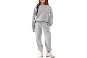Arshiner Girls Clothes 2 Piece Fashion Fall Outfits Oversize Pullover Sweatshirt and Sweatpant Sweatsuit Sets with Pockets