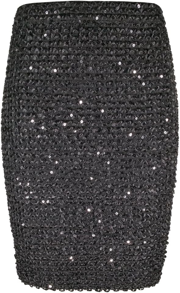 FLECTIT Womens Sexy Shining Sequin Mini Skirt Elastic Bandage Bodycon Hobble Pencil Skirts