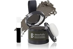 BRIMFULITE Hair Root Touch Up Powder, Quick Cover Gray Hairline Powder, Windproof & Sweatproof Root Cover Up Powder for Women Men with Compact Puff and Mirror 0.14 Oz. (Dark Brown, 0.14 Oz.)