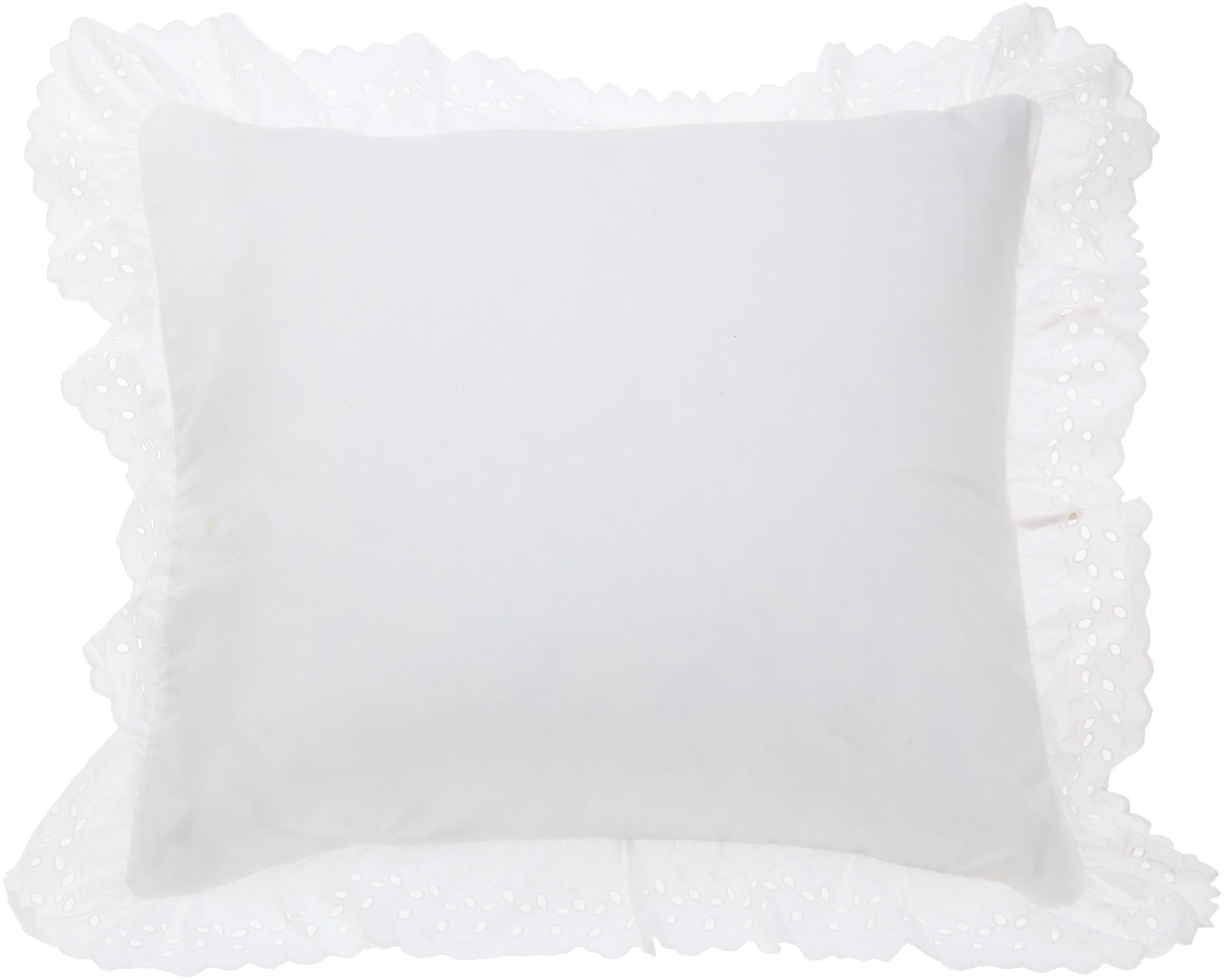 Fresh Ideas Bedding Eyelet Ruffled Pillow Sham Euro, White