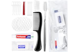 50 Sets Personal Hygiene Kit Bulk, Disposable Toothbrushes with Toothpaste Floss Comb Soap Cover and Vanity Kit, Toiletry Kit