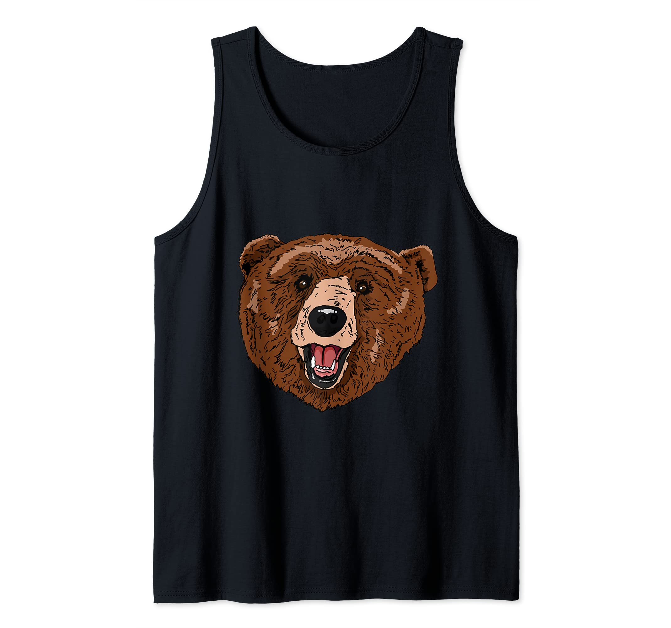 Smile friendly brown Bear Head for Bears Lovers Tank Top