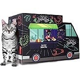 American Cat Club Cat House with Scratcher & Catnip Included - Food Truck