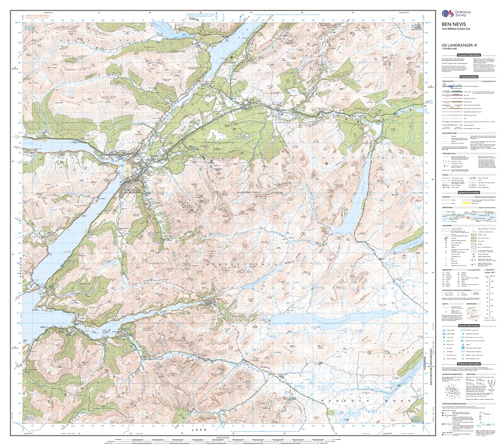 Ben Nevis Os Map Landranger 41 Ben Nevis, Fort William & Glen Coe (Os Landranger Map): 041: Ordnance  Survey: 9780319263983: Books: Amazon.com