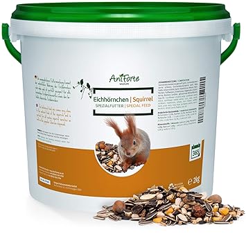 AniForte Wildlife Premium Eichhörnchenfutter 2 kg für Eichhörnchen und Streifenhörnchen - Naturprodukt Mischung, besondere un