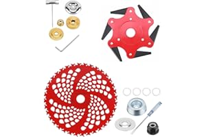 6 Steel 65Mn Razors Trimmer Head Weed Blade with 9" 36 Teeth Carbide Tipped Blade for Brush Cutter,Trimmer,Weed Eater,Compati