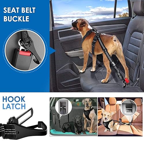 Lukovee Dog Seatbelt Leash for Cars, Pack Pet Safety Car Seat