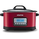 Gourmia GMC650R 11 in 1 Sous Vide & Multi Cooker - Red Stainless Steel with LCD Display Multiple Cooking Options, Bonus Accessories & Free Recipe Book