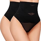 SIMIYA Thong Shapewear Tummy Control for Women High Waist Stay-Put Body Shaper Girdle Compression Stomach Shapewear Thong