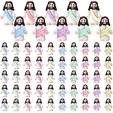 Bememo 50 Pcs Little Jesus Figures Jesus Toys Figurines to Hide and Seek Religious Party Favors for Church Sunday School Easter Egg Stuffers(Macaron Color)