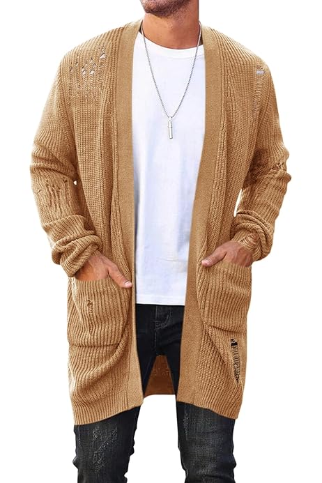Long Cut Long Cardigan Jacket Men's Red Bridge Herren